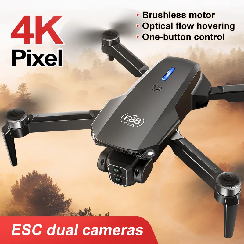 Novo drone quadricóptero E88 P - Drone Cinematic avaliação e preço