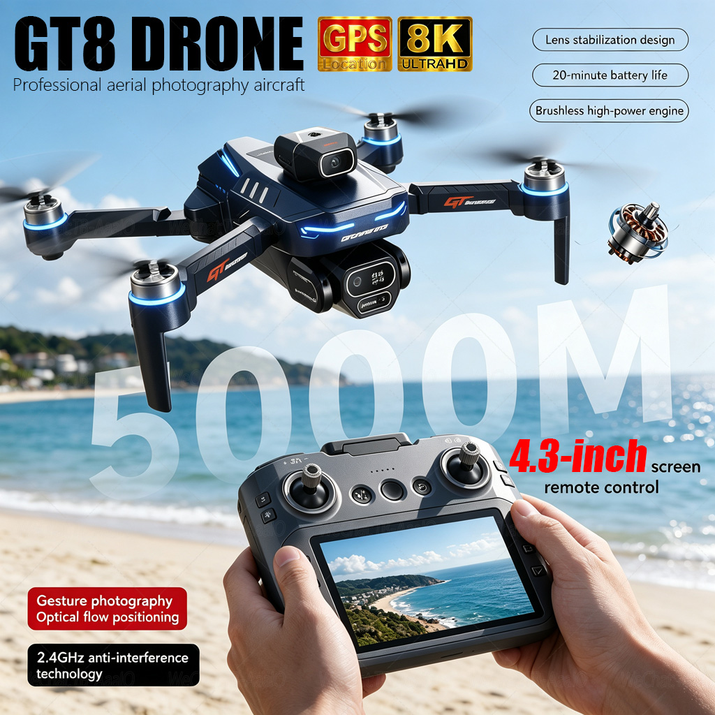 NOVO Drone GT8 HD RC 4K Profis - Drone Photogrammetry avaliação e preço
