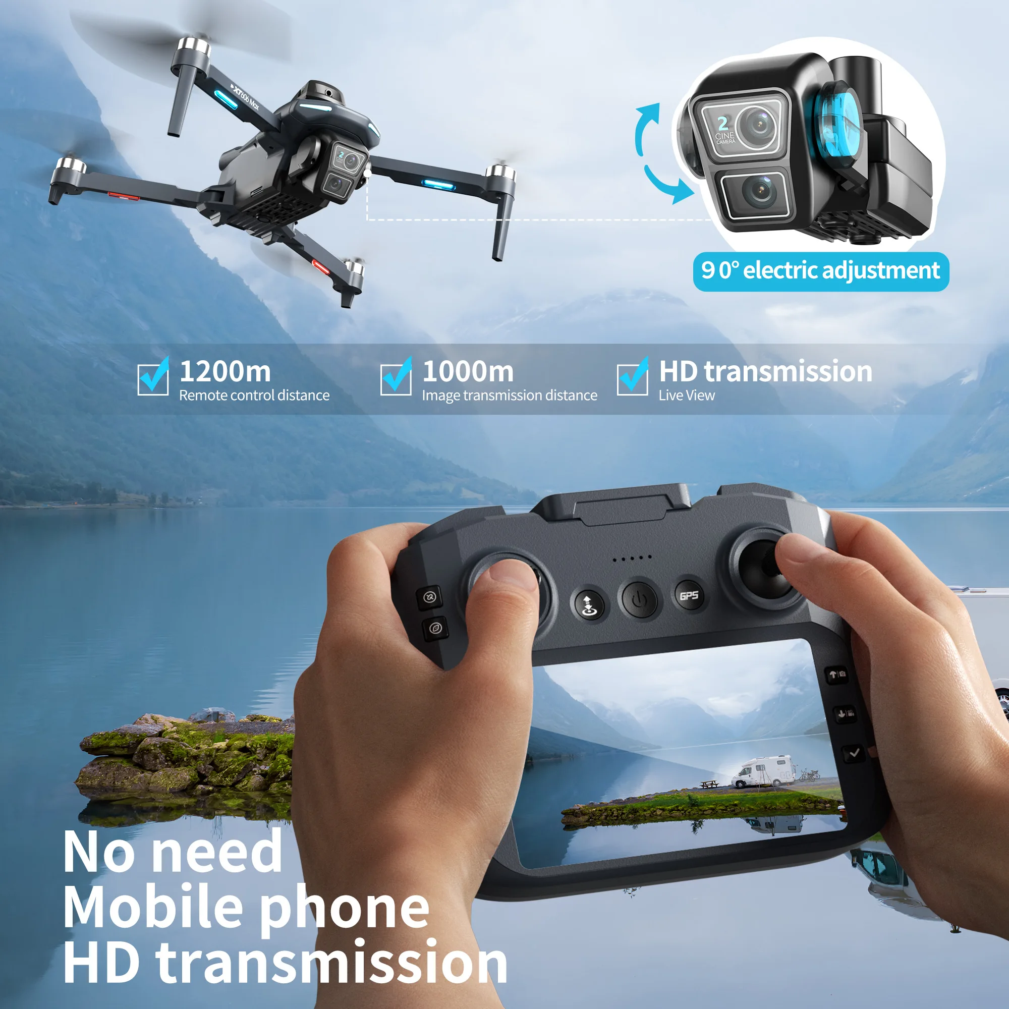 Drone Original XT606 MAX GPS H - Drone Multispectral avaliação e preço