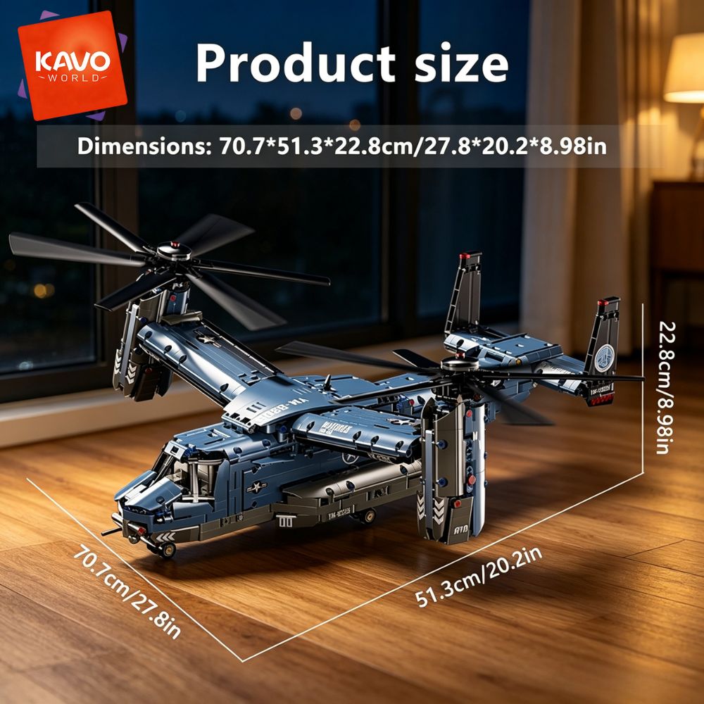 KAVOWORLD 1486PCS V-22 Osprey  - Jjrc Drone X12 avaliação e preço